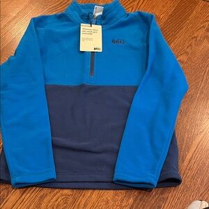 REI Kids Blue Two-Tone Half-Zip Fleece Pullover